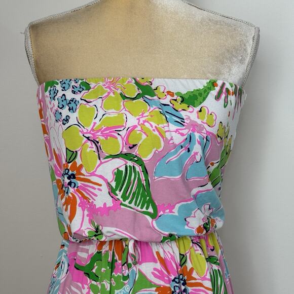 Lilly Pulitzer X Target Nosey Posey Tropical Strapless Maxi Dress Size S Multi - Picture 3 of 11